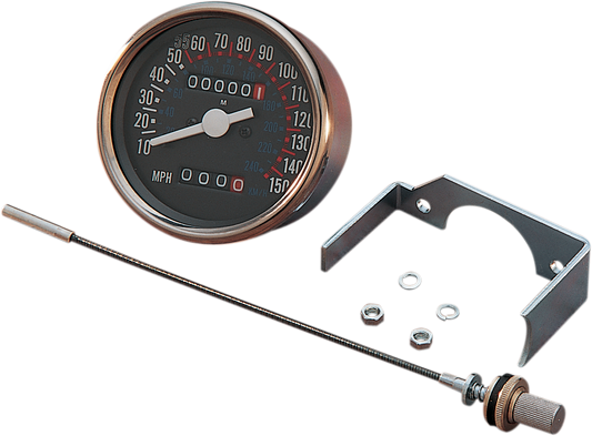 DRAG SPECIALTIES 3-1/8" Dash Mount Speedometer 72307