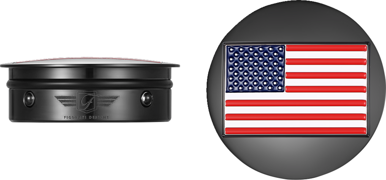 FIGURATI DESIGNS Swing Arm Covers - American Flag - Custom - Reversed - Black FD21R-AF-BK