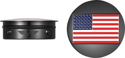 FIGURATI DESIGNS Swing Arm Covers - American Flag - Custom - Reversed - Black FD21R-AF-BK