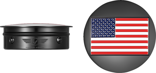 FIGURATI DESIGNS Swing Arm Covers - American Flag - Custom - Reversed - Black FD21R-AF-BK