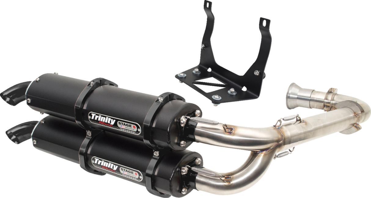 TRINITY RACING Stage 5 Dual Exhaust - Cerakote Black TR-4161D-C2