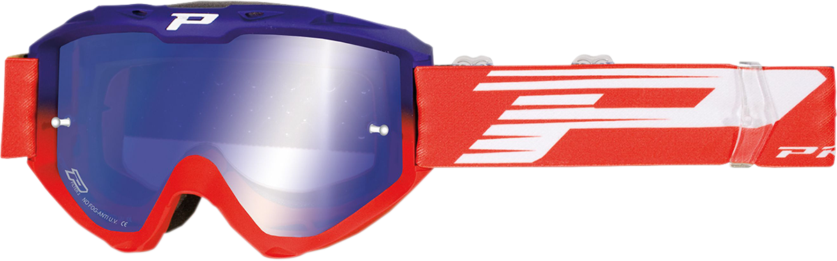 PRO GRIP 3450 Riot Goggles - Blue/Red - Mirror PZ3450BLROFL