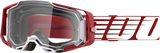 100% Armega Goggles - Oversized Deep Red - Clear 50004-00009