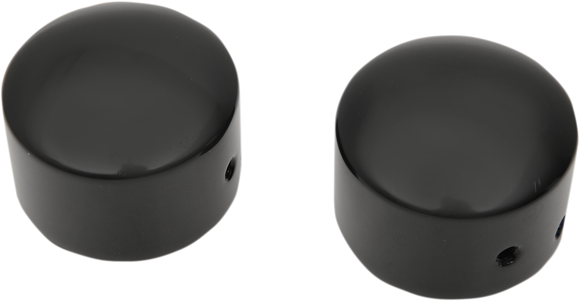 DRAG SPECIALTIES Axle Caps - Black - Front - FLT W16-0331GB