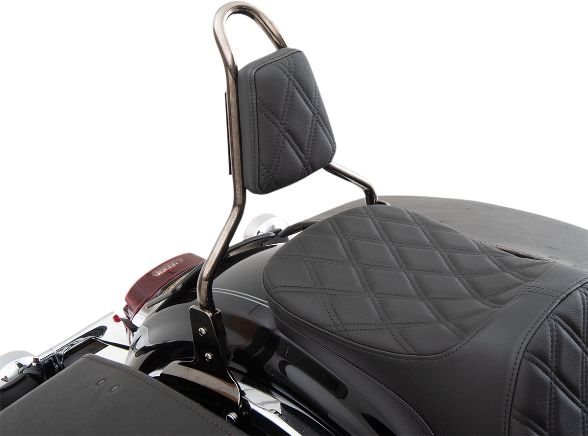 DRAG SPECIALTIES Sissy Bar Pad - Doble Diamante - Negro - Cónico 0822-0449