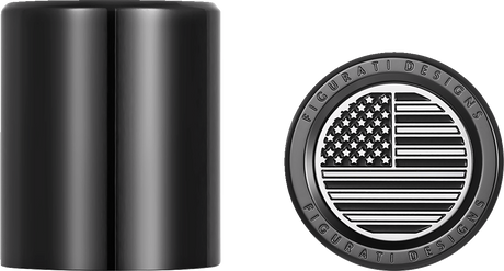 FIGURATI DESIGNS Docking Hardware Covers - American Flag - Black FD26-DC-2730-BK