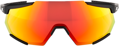 100% Racetrap Sunglasses - Soft Tact Black - Red Mirror Lens 61037-100-43