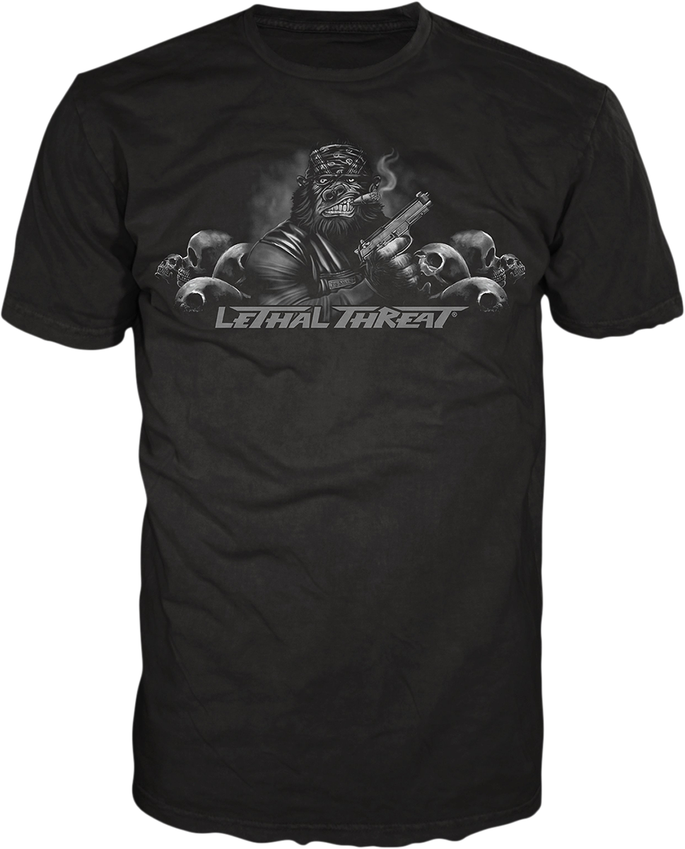 LETHAL THREAT Pistol Packing Gorilla T-Shirt - Black - 2XL LT20732XXL