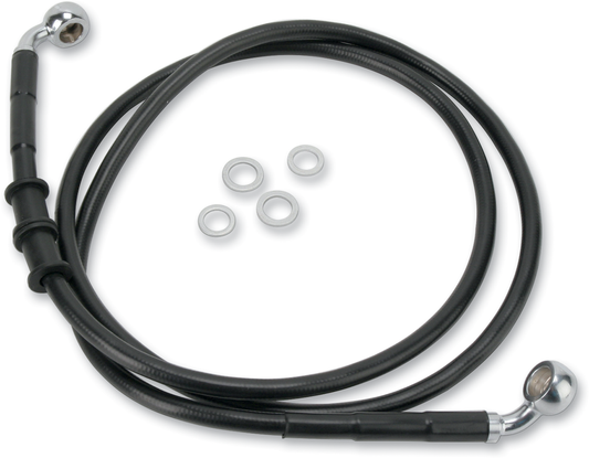 DRAG SPECIALTIES Brake Line - Front - Black - +4" - '10-'15 FXDWG 660323-4BLK