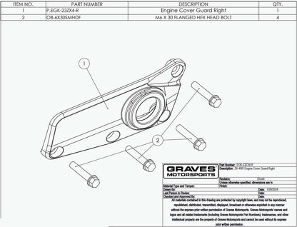 Graves  Right Side Engine Guard  ZX-4RR / ZX-4R 2023-2024  EGK-23ZX4-R