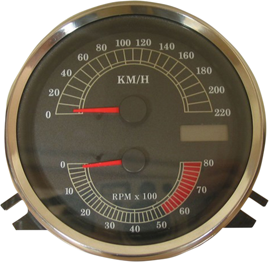 DRAG SPECIALTIES Electronic Speedometer/Tachometer - Stock Look - 220 KPH/8000 rpm NO DIAGNOSTIC FUNCTIONS T21-6986A