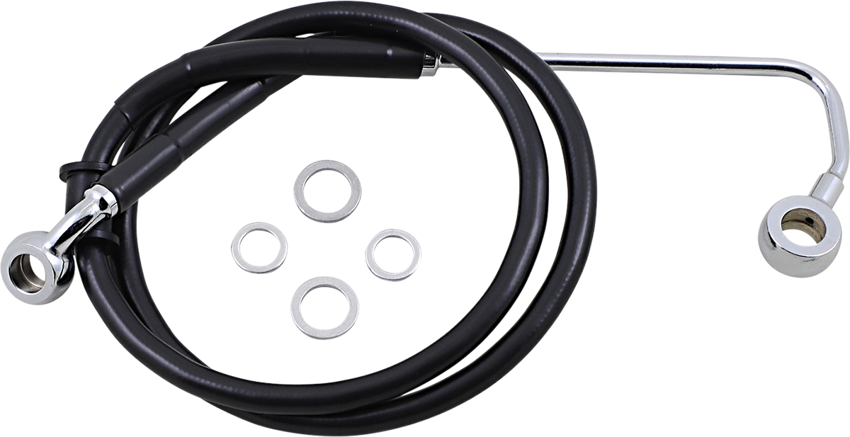 DRAG SPECIALTIES Brake Line - +4" - Black - '15-'17 Softail 618302-4BLK