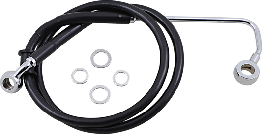 DRAG SPECIALTIES Brake Line - +4" - Black - '15-'17 Softail 618302-4BLK