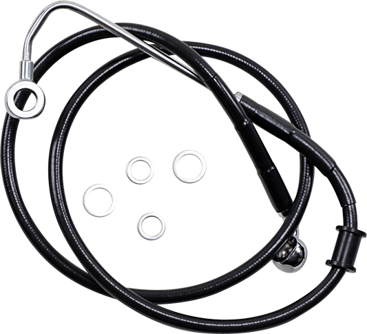 DRAG SPECIALTIES Brake Line - +8" - Black - '15-'17 Softail 618300-8BLK