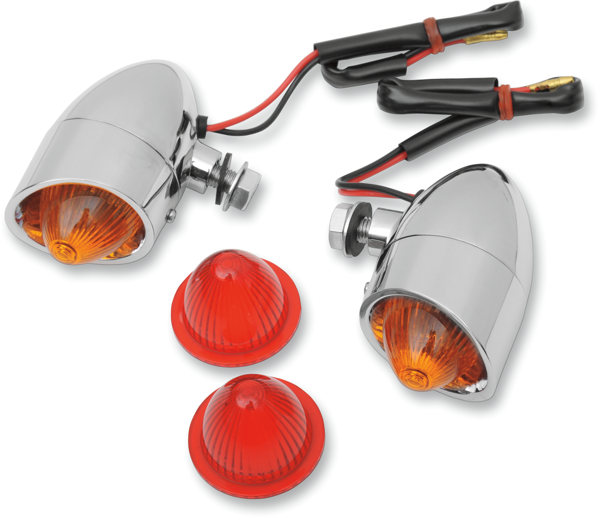 DRAG SPECIALTIES Mini kit de luces de marcador estilo retro - Ámbar/Rojo 20-6053SBA/RH 