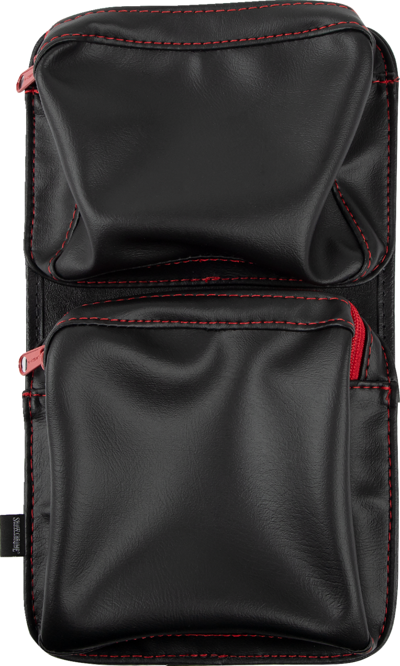 SHOW CHROME Kaliber Dash Pouch - Black with Red Zipper H44-4ZRED