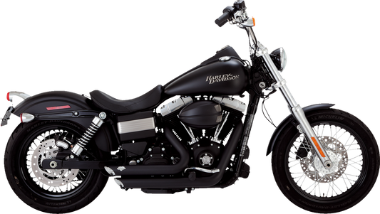 VANCE & HINES Short Shot Staggered Exhaust System - Matte Black Bob /Rider /Super Glide  2010-2017 47327