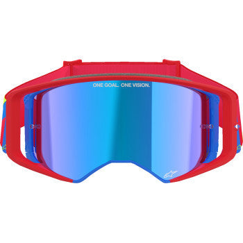 ALPINESTARS GOGGLES Supertech Goggle - Corp - Red/Blue - ABS Vision - Blue Mirror 5100325-3055