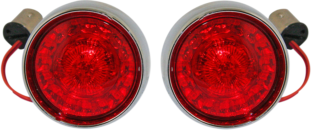 CUSTOM DYNAMICS Bullet Turn Signal - 1157 - Chrome - Red Lens PB-BB-RR-1157CR