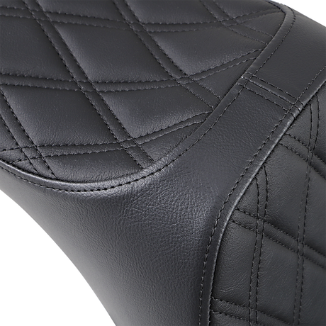 DRAG SPECIALTIES Predator III Seat - Double Diamond - Black Stitching - FL/FX '18-'22 0802-1145