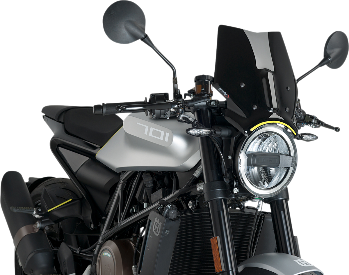 PUIG HI-TECH PARTS New Generation Windscreen - Black - Husqvarna 9750N