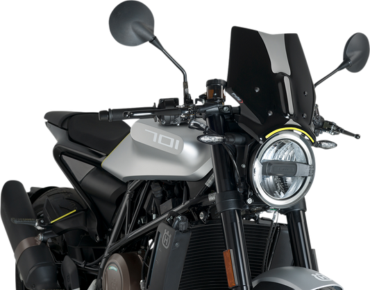 PUIG HI-TECH PARTS New Generation Windscreen - Black - Husqvarna 9750N