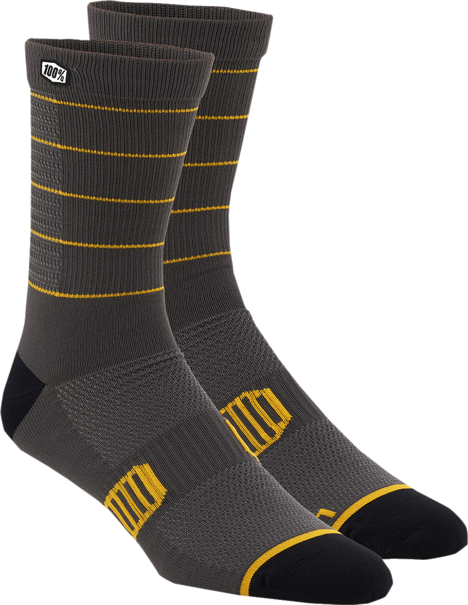 100% Advocate Socks - Charcoal/Mustard - Large/XL 24017-459-18