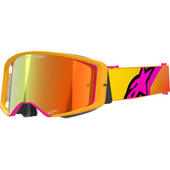 ALPINESTARS GOGGLES Supertech Goggle - Corp - Yellow/Pink - ABS Vision - Red Mirror 5100325-5023