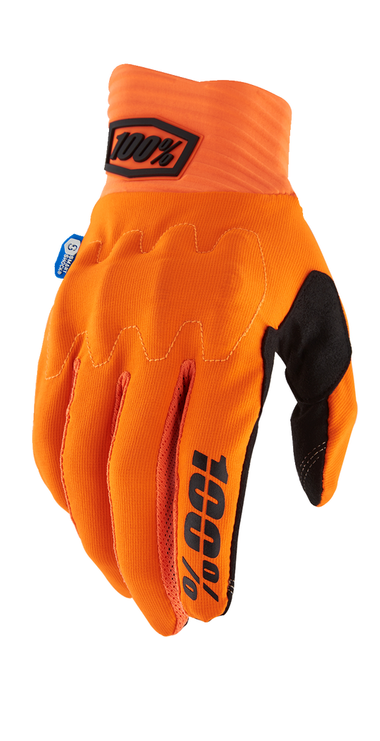 100% Cognito Smart Shock Gloves - Fluorescent Orange - Small 10014-00035