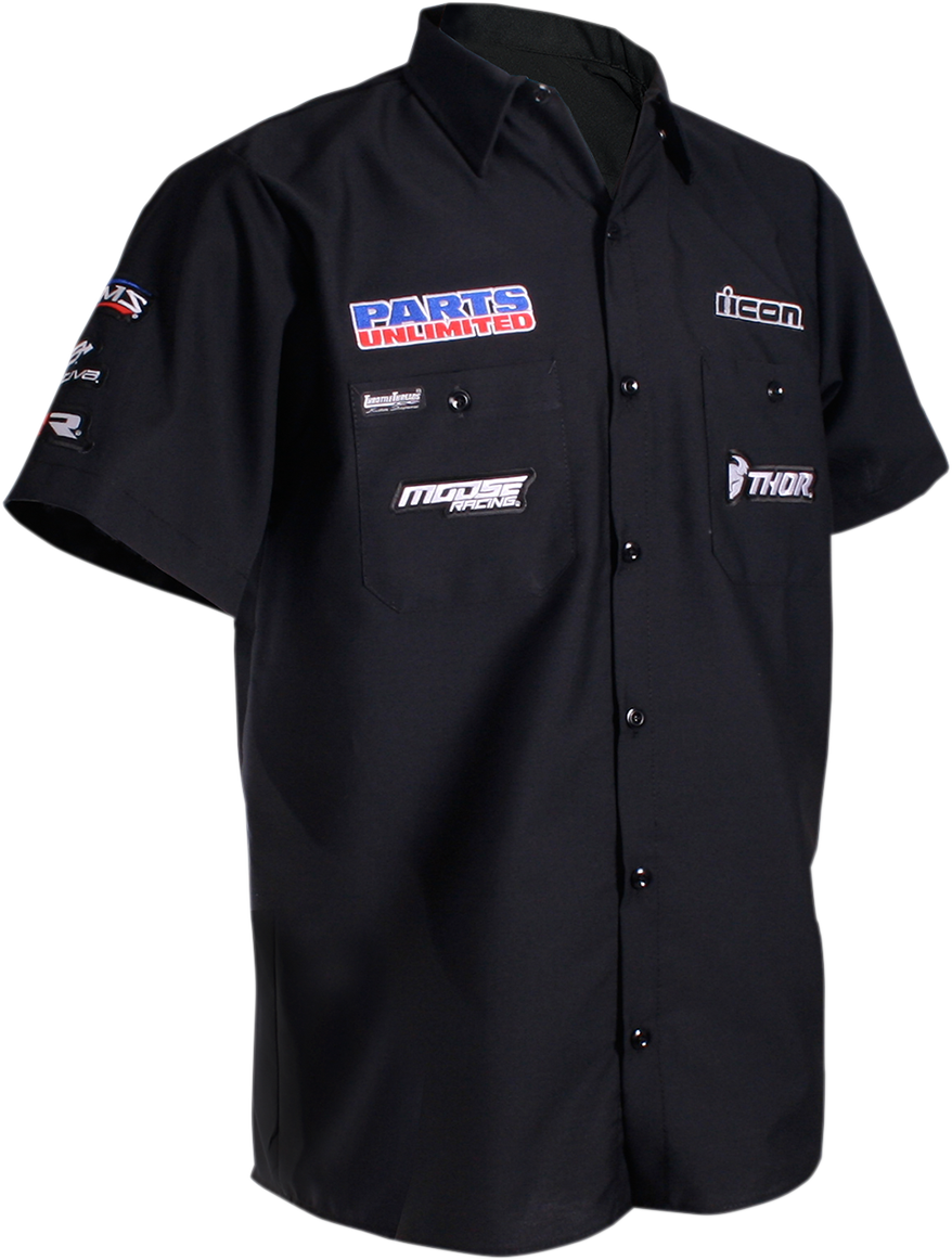 THROTTLE THREADS Parts Unlimited Shop Shirt - Black - 2XL PSU32S24BK2R