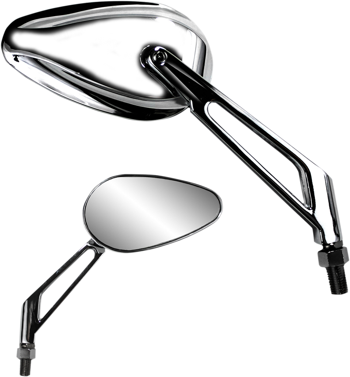 Parts Unlimited Mirror - Teardrop - Chrome 17069