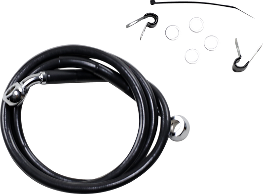 DRAG SPECIALTIES Brake Line - Front - Black - +2" - XL 660310-2BLK