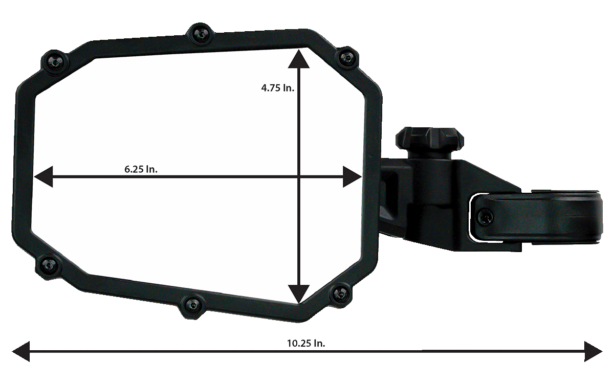 MOOSE UTILITY Mirror - Side View - Octagon - Black MUTVMIR-ES1-CCS