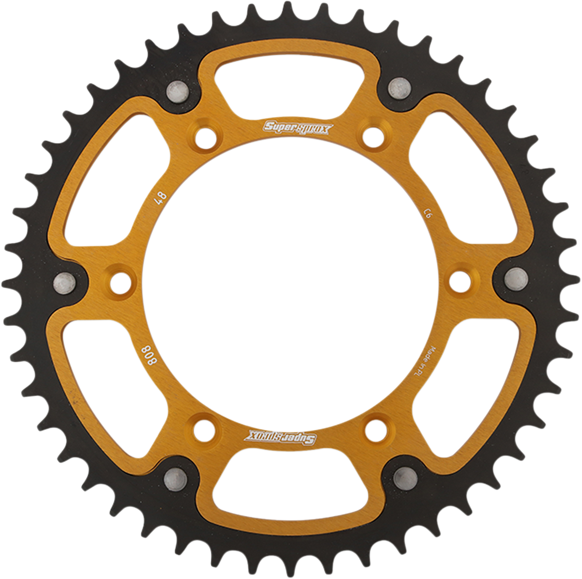 SUPERSPROX Stealth Rear Sprocket - 48 Tooth - Gold - Kawasaki/Suzuki RST-808-48-GLD