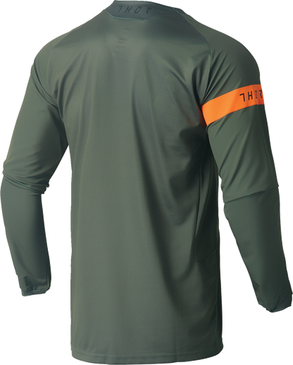 THOR Range Jersey - Army Green/Orange - Large 2910-7484