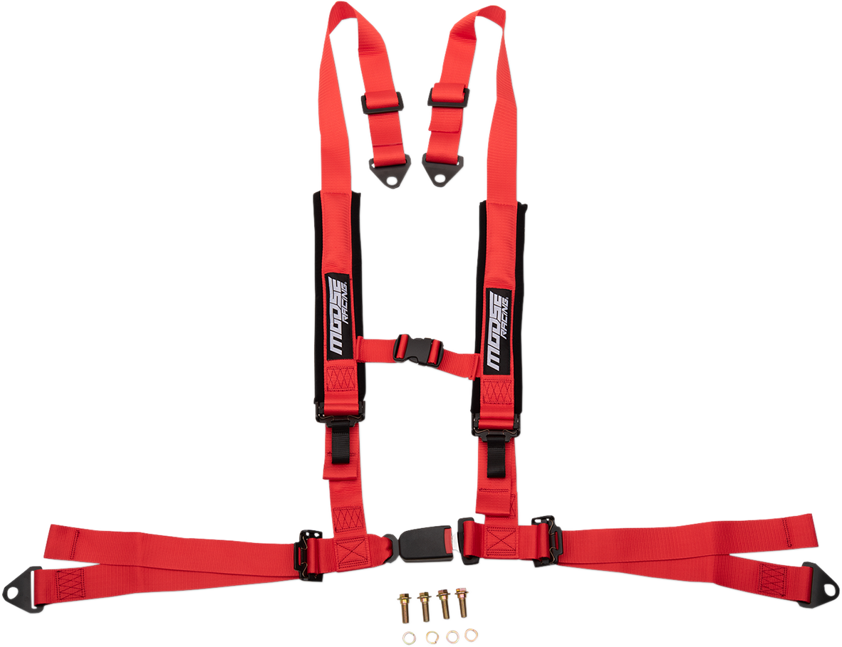 MOOSE UTILITY Seat Harness - 4 Point - 2x2 - Red 100-4403-PU