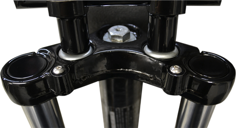 LA CHOPPERS Flush-Mount Fork Cap - Gloss Black Powder Coat - 39 mm LA-7504-39B