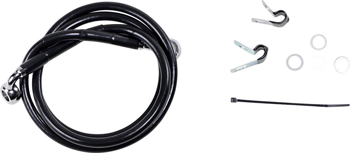 DRAG SPECIALTIES Línea de freno - Delantero (superior) - Negro 640210-BLK