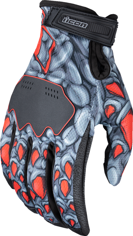 ICON Hooligan™ Kryola Kreep Gloves - Red - Large 3301-4730