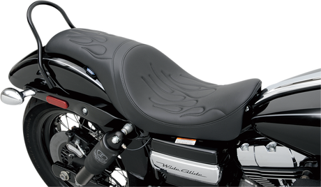 DRAG SPECIALTIES Predator Seat - Flame Stitched - '06-'17 Dyna 0803-0290