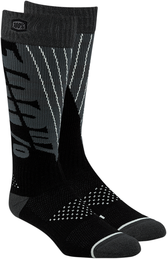 100% Torque Comfort Moto Socks - Black/Gray - Small/Medium 24007-353-17