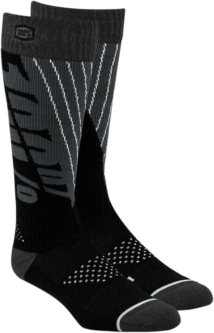 100% Torque Comfort Moto Socks - Black/Gray - Large/XL 24007-353-18