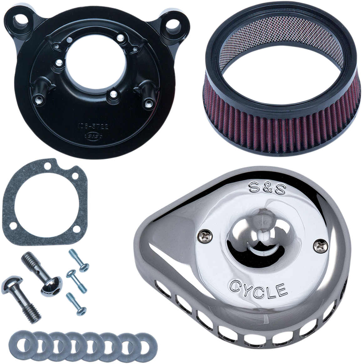 S&S CYCLE Mounted Air Cleaner - Chrome - Twin Cam 170-0441