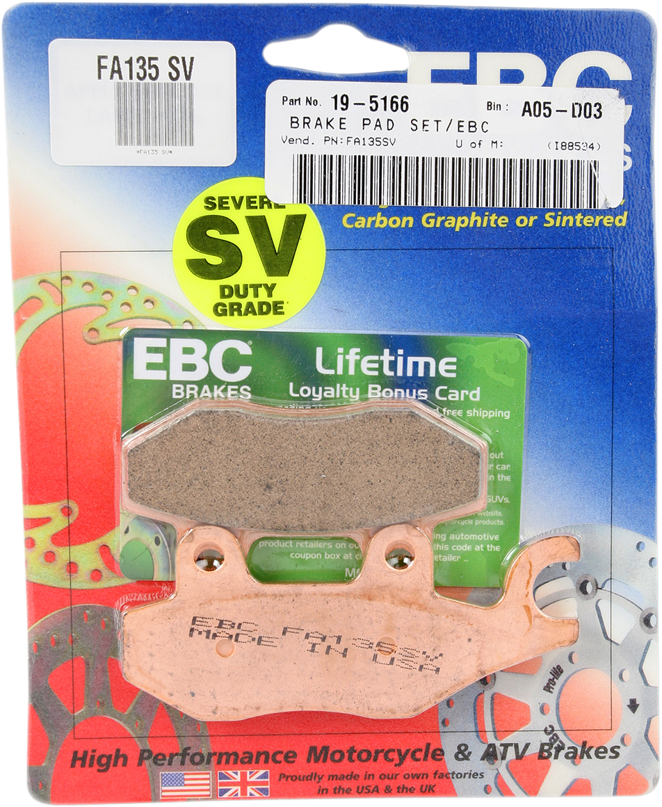 EBC SV Severe Duty Brake Pads - FA135SV FA135SV