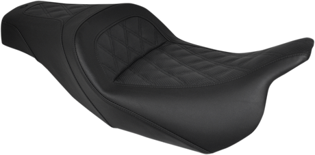 SADDLEMEN Slim Seat - Black - Lattice Stitch - '08-'23 FL 808-07B-162