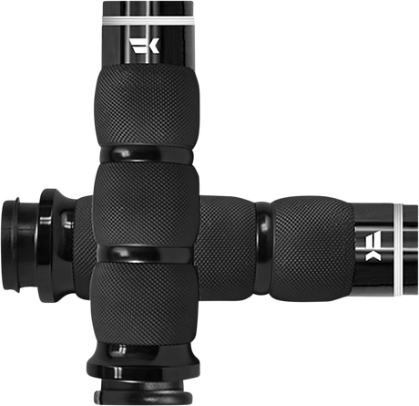 KHROME WERKS Grips - Turbine - Air Cushion - TBW - Black 500130