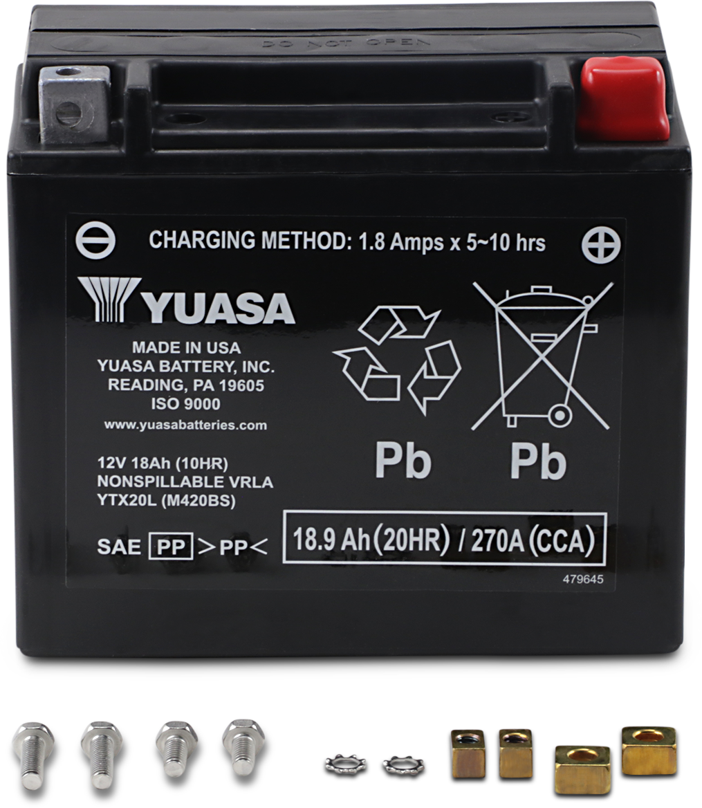 YUASA AGM Battery - YTX20L YUAM420BS