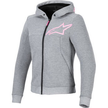 ALPINESTARS Stella Chrome v2 Sport Hoodie - Heather Gray/Fluo Pink - XL 4210225-9197-XL