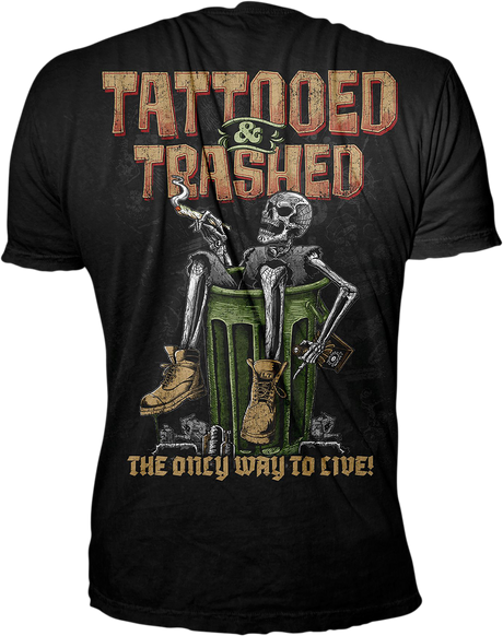 LETHAL THREAT Tattooed & Trashed T-Shirt - Black - Medium LT20892M