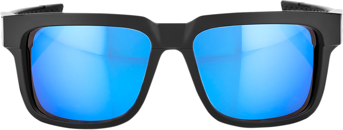 100% Type-S Sunglasses - Black - Blue Mirror 61032-019-75